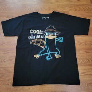 PHINEAS & FERB tee Perry the Platypus Disney Store SZ M cartoon Secret Agent P